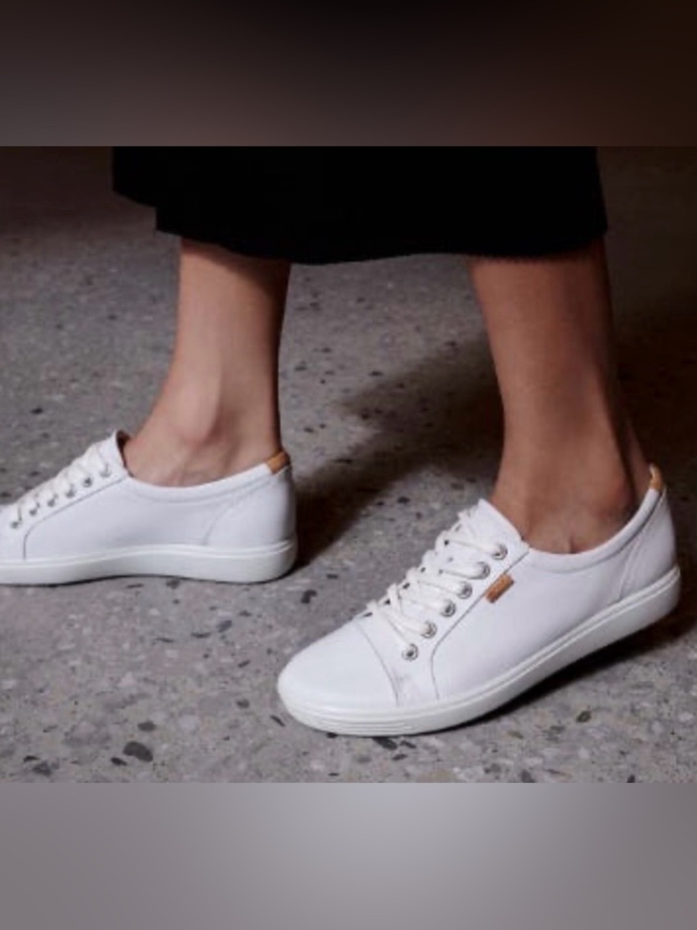 ECCO Classic White Soft 7 Lace-Up Sneakers